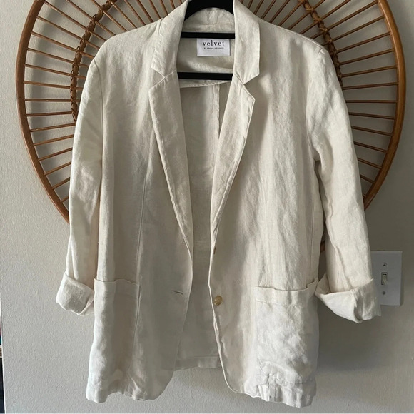 Velvet by Graham & Spencer Jackets & Blazers - Velvet by Graham & Spencer Linen Blazer Sz XS